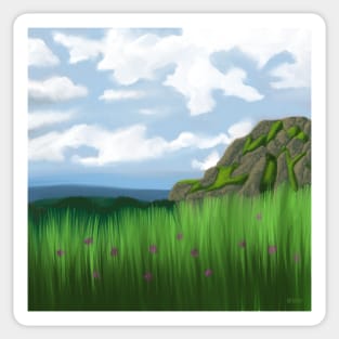 Mountain Scene Clouds Sticker